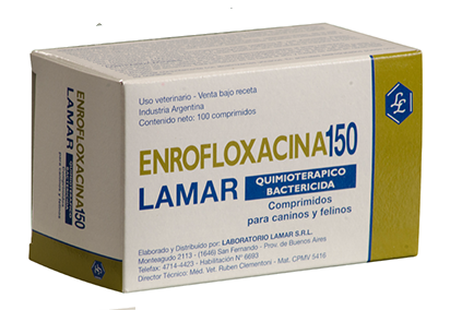 ENROFLOXACINA 150 MG X 100 CP.